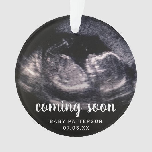 可愛いソノグラム写真妊娠クリスマスを明らかにする オーナメント (正面)