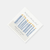 可愛いソフトパステルブルーウォーター誕生日キャンドル スタンダードカクテルナプキン (角)