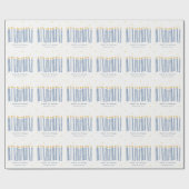 可愛いソフトパステルブルーウォーター誕生日キャンドル ラッピングペーパー (フラット)