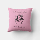 可愛いソフトピンクのシルエットお祝い クッション (裏面)