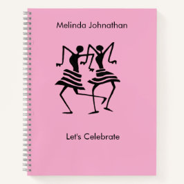 可愛いソフトピンクのシルエットお祝い ノートブック