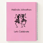 可愛いソフトピンクのシルエットお祝い ノートブック (裏面)