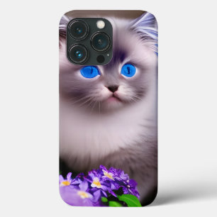 可愛いソフトブルー目ヒマラヤンキッド iPhone 13 PROケース