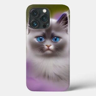 可愛いソフトブルー目ヒマラヤンキッド iPhone 13 PROケース