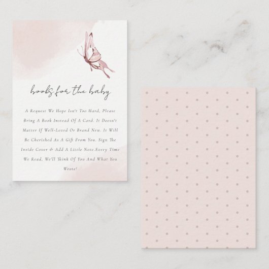 可愛いソフト赤面バチーブック赤ちゃんシャワー エンクロージャーカード (正面/裏面)