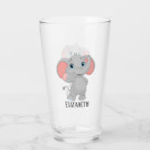 可愛いゾウ好きの人が名前をガラスに加える タンブラーグラス (裏面)