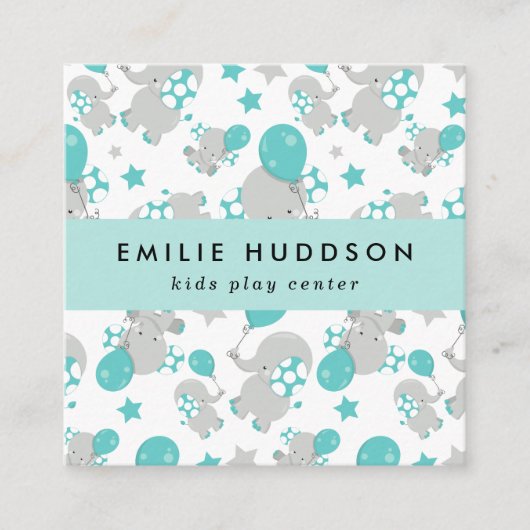 可愛いゾウ、キッズセン遊ター、アクティビティセンター スクエア名刺 (正面)