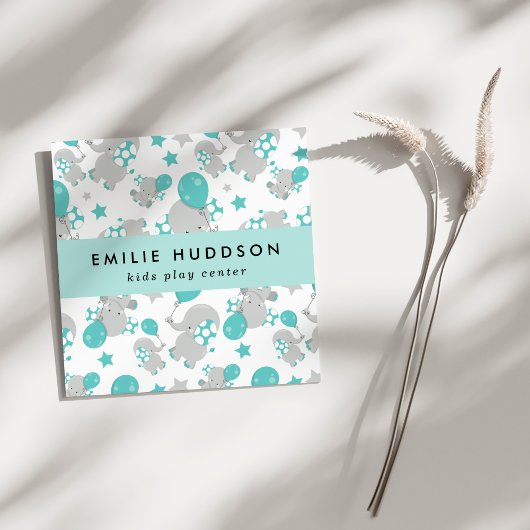 可愛いゾウ、キッズセン遊ター、アクティビティセンター スクエア名刺