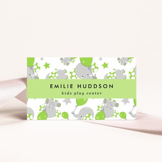 可愛いゾウ、キッズセン遊ター、アクティビティセンター 名刺