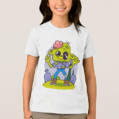 可愛いゾンビ漫画 – おもしろい不気味&ボーイズのハロウィーン トライブレンドＴシャツ (正面)