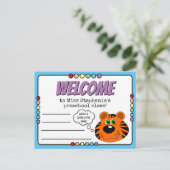 可愛いタイガーとレインボープリスクールへようこそ ポストカード (スタンド正面)