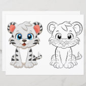 可愛いタイガーのカラーリングページ (正面/裏面)