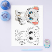 可愛いタイガーのカラーリングページ チラシ (シングル)