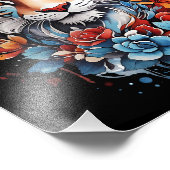 可愛いタイガーのポスター |花芸術的虎 フォトプリント (角)