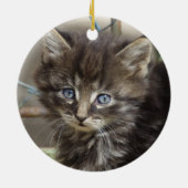 可愛いタイガーキャット猫 セラミックオーナメント (裏面)