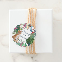 可愛いタイガーサファリママ赤ちゃんシャワー フェイバータグ