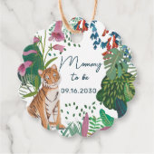 可愛いタイガーサファリママ赤ちゃんシャワー フェイバータグ (正面)