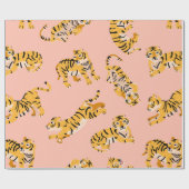 可愛いタイガースシームレスパターン ラッピングペーパー (フラット)