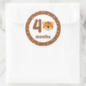 可愛いタイガーベビー月次マイルストーン ラウンドシール (バッグ)