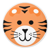 可愛いタイガーワイルドワンジャングルサファリ動物マンガ セラミックノブ (正面)