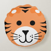 可愛いタイガーワイルドワンジャングルサファリ動物マンガ ラウンドクッション (裏面)