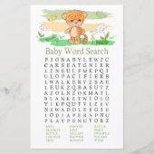 可愛いタイガー赤ちゃんシャワー単語検索ゲーム (正面)