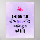 可愛いタイポグラフィインスパイアと紫の引用文 ポスター (正面)