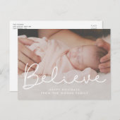 可愛いタイポグラフィ信じ休日の写真 ポストカード (正面/裏面)