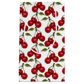 可愛いタイルさくらんぼのフルーツパターン スモールペーパーバッグ (正面)