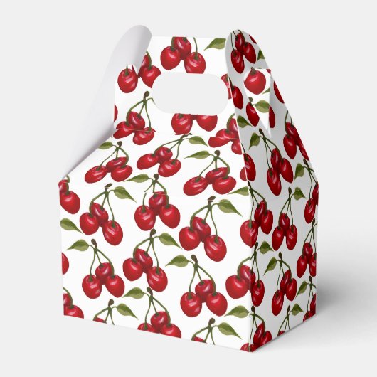 可愛いタイルさくらんぼのフルーツパターン フェイバーボックス (裏面サイド)