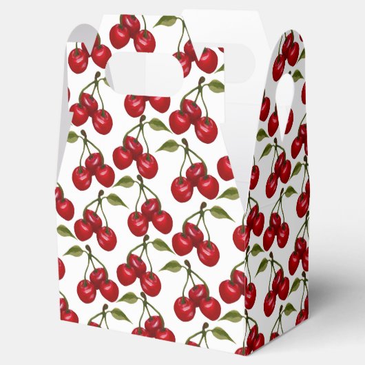 可愛いタイルさくらんぼのフルーツパターン フェイバーボックス (オープン)