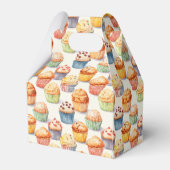 可愛いタイルのカップケーキパターン フェイバーボックス (裏面サイド)