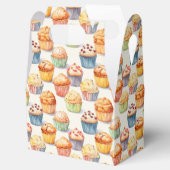 可愛いタイルのカップケーキパターン フェイバーボックス (オープン)