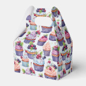 可愛いタイルのカップケーキパターン フェイバーボックス (裏面サイド)