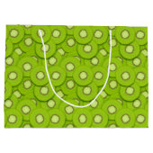 可愛いタイルのキウイのフルーツパーティー ラージペーパーバッグ (裏面)