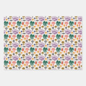 可愛いタイルのキノコ型 ラッピングペーパーシート (正面3)