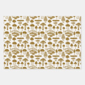 可愛いタイルのキノコ型 ラッピングペーパーシート (正面2)