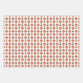 可愛いタイルのキノコ型 ラッピングペーパーシート (正面)