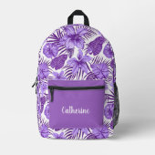 可愛いタイルのトロピカルリーフパタ10代のーン女の子 プリントバックパック (正面)