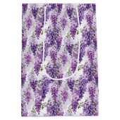 可愛いタイルの藤の柄 ミディアムペーパーバッグ (裏面)