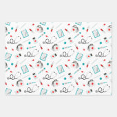可愛いタイルナースパターンパーティー ラッピングペーパーシート (正面)