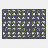 可愛いタイルパンダは動物のパーティー ラッピングペーパーシート (正面2)