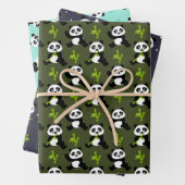 可愛いタイルパンダは動物のパーティー ラッピングペーパーシート (インサイチュ)