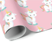 可愛いタイルベビーユニコーンパターンパーティーラップ ラッピングペーパー (ロールコーナー)