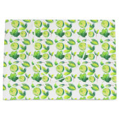 可愛いタイルライム柄のフルーツ ラージペーパーバッグ (正面)