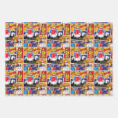 可愛いタイル張りのスーパーヒーロー ラッピングペーパーシート (正面)