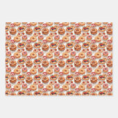 可愛いタイル張りのドーナツパーティー ラッピングペーパーシート (正面2)