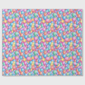 可愛いタイル張りのバルーンパターンパーティー ラッピングペーパー (フラット)