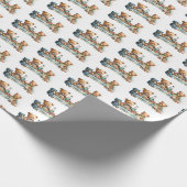 可愛いタイル張りのピクニックベアーズパーティー ラッピングペーパー (角)