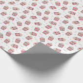可愛いタイル張りのポップコーン模様の映画 ラッピングペーパー (角)